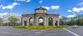 Panorama view at the Alcala Gate in Madrid