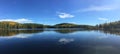 Panorama view of Algonquin scene in fall Royalty Free Stock Photo