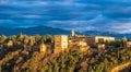 Panorama view of Alhambra palace, Granada, Spain Royalty Free Stock Photo