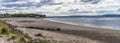 A panorama view along the beach at Nairn, Scotland Royalty Free Stock Photo