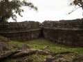 Panorama of ancient citadel city walls ruins Kuelap andes cloud archaeology pre-inca fortification Amazonas Peru Royalty Free Stock Photo