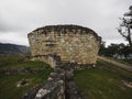 Panorama of ancient citadel city walls ruins Kuelap andes cloud archaeology pre-inca fortification Amazonas Peru Royalty Free Stock Photo