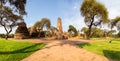 Panorama view,Ancient historic sites in Ayutthaya,Wat Phra Ram is a Buddhist temple in the city of Ayutthaya Historical Park,