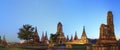 Panorama view of the ancient remains in Ayutthaya