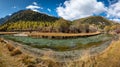 Panorama view of Autumn scene of Yading nature reserve