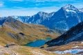 Panorama view of Bachsee in Swiss Alps Royalty Free Stock Photo