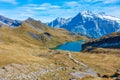 Panorama view of Bachsee in Swiss Alps Royalty Free Stock Photo