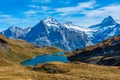 Panorama view of Bachsee in Swiss Alps Royalty Free Stock Photo