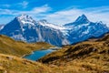 Panorama view of Bachsee in Swiss Alps Royalty Free Stock Photo