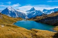 Panorama view of Bachsee in Swiss Alps Royalty Free Stock Photo