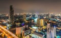 Panorama view of Bangkok city with Chaopraya river Royalty Free Stock Photo