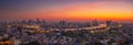 Panorama view of Bangkok city view and curve of Chao Phraya river in morning Royalty Free Stock Photo