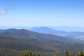 Panorama view of Bavarian Forest and mountain Hoher Bogen seen from mountain GroÃer Arber, Germany