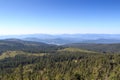 Panorama view of Bavarian Forest and municipality Bodenmais seen from mountain GroÃer Arber, Germany