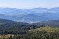 Panorama view of Bavarian Forest and municipality Bodenmais seen from mountain GroÃer Arber, Germany