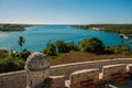 Panorama with a view of the Bay and the Fortress Fortaleza de Jagua. Cuba, Cienfuegos.