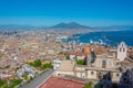 Panorama view of the bay of Naples behind Certosa monastery