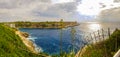 Panorama view on bay and Torre den Beu Cala Figuera Royalty Free Stock Photo