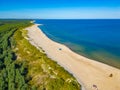 Panorama view of a beach at Ustka, Poland Royalty Free Stock Photo