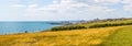 A panorama view from Beacon Hill on the outskirts of Rottingdean, Sussex, UK towards Brighton