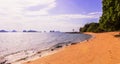 Panorama view of the beautiful and calm beach on shinty day, Yao Noi Islands, Phang Nga province, Thailand