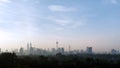 Panorama view of beautiful kuala lumpur cityscape skyline in the hazy or foggy morning enviroment Royalty Free Stock Photo