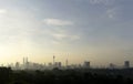 Panorama view of beautiful kuala lumpur cityscape skyline in the hazy or foggy morning enviroment Royalty Free Stock Photo