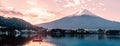 Mt.Fuji in the morning , View from lake Kawagushiko , Japan