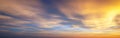 Panorama view of beautiful Nature white cloud scape and blue sky background Royalty Free Stock Photo