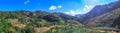 Panorama view of beautiful tea farm on a mountain hill at afternoon at Angkhang.