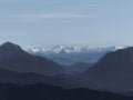 Panorama view from Benediktenwand mountain, Bavaria, Germany Royalty Free Stock Photo