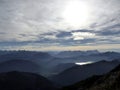 Panorama view from Benediktenwand mountain, Bavaria, Germany Royalty Free Stock Photo