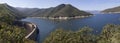 The panorama view of Bhumibol Dam Royalty Free Stock Photo