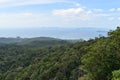 Panorama view from a big rock over Krabi at the jungle hiking trail to dragon crest in Khao Ngon Nak in Krabi, Thailand, Asia