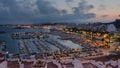 Panorama view of Blanes city in the evening, Costa Brava, Spain Royalty Free Stock Photo