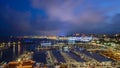 Panorama view of Blanes city in the evening, Costa Brava, Spain Royalty Free Stock Photo