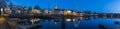 Panorama View Blokzijl and Harbor Night Royalty Free Stock Photo