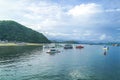 Panorama view the boat fisherman