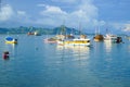 Panorama view the boat fisherman