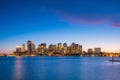 Panorama view of Boston skyline with skyscrapers at twilight in Royalty Free Stock Photo