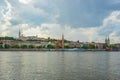 Panorama view of Buda bank of Danube River in Budapest city, Hungary Royalty Free Stock Photo