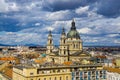 Panorama view of Budapest from a ferris wheel Royalty Free Stock Photo