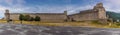 A panorama view of the Castle Rocca Maggiore above the town of Assisi, Umbria