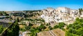 A view from the cathedral towards the two-tier Roman bridge in Gravina, Puglia, Italy