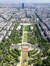 Aerial view of central Paris from Eiffel Tower