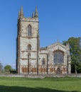 A panorama view of the church of Canons Ashby Priory, UK Royalty Free Stock Photo