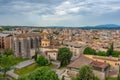 Panorama view of church of Sant Domenec in Spanish town Girona