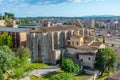 Panorama view of church of Sant Domenec in Spanish town Girona