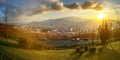 Panorama view of the city of Bilbao in the Basque Country, Spain. Royalty Free Stock Photo