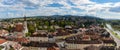 Panorama view of the city of Melk and the Danube River in lower Austria